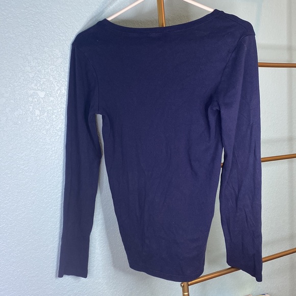 Ralph Lauren Long Sleeve women’s size M shirt. Navy Blue/orange logo - Picture 3 of 3